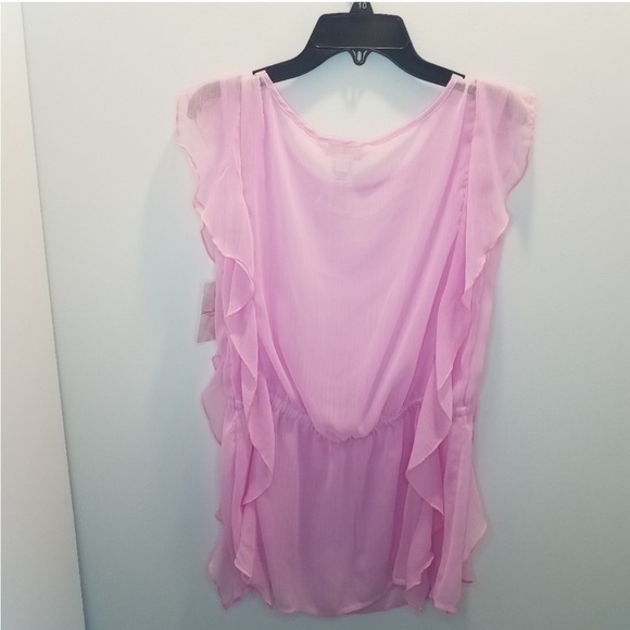 Tommy Bahama Kids 16 NWT Swim Coverup Pink Chiffon Ruffle Vacation Beach Pool - Picture 3 of 4